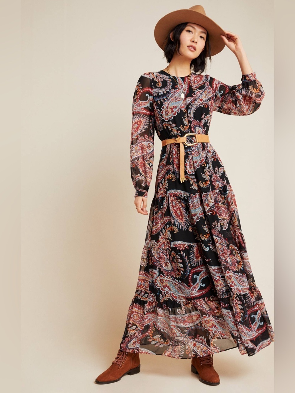 Anthropologie Paisley Maxi Dress 12 - Picture 1 of 10
